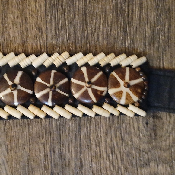 Vintage Handmade Natural Shells, Beads Coconut Shell Turquoise Belt. - Picture 7 of 11